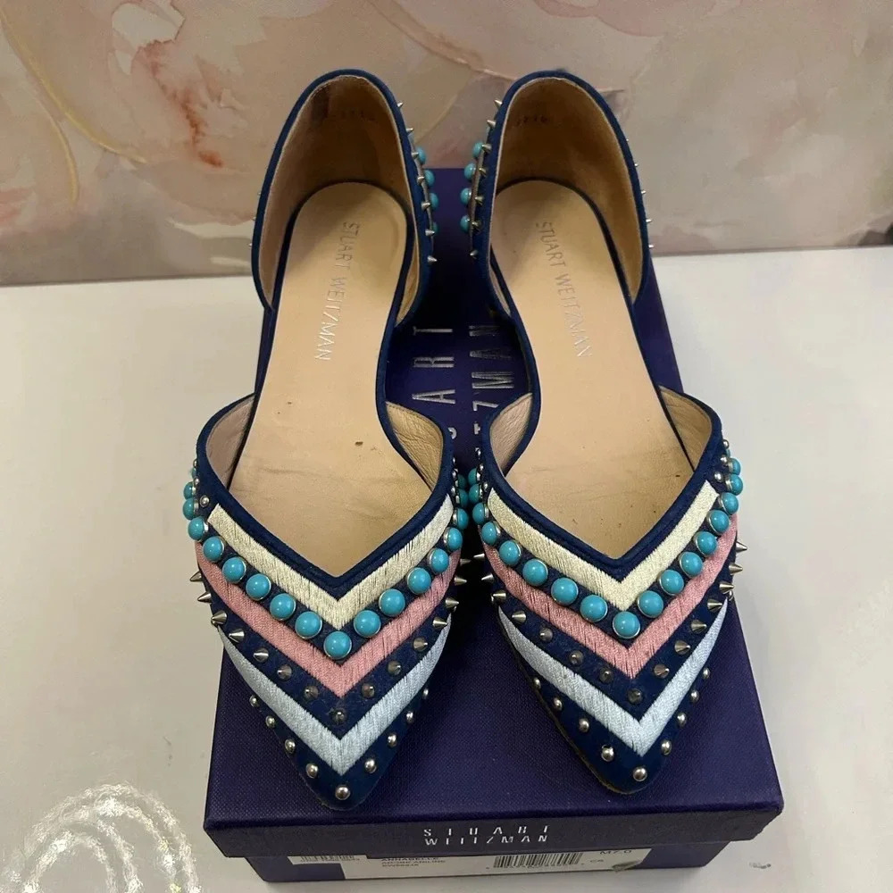 ! Stuart Weitzman Sugar Dots Flats Size 7 - image 5